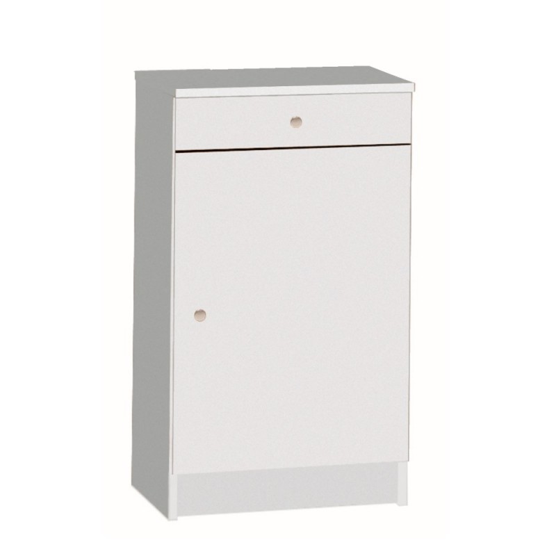 Armadio Multiuso Basso Un Anta Un Cassetto Bianco 46x34x h80 cm
