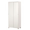Armadio multiuso con due ante scorrevoli e ripiani Bianco 82x41x h190 cm