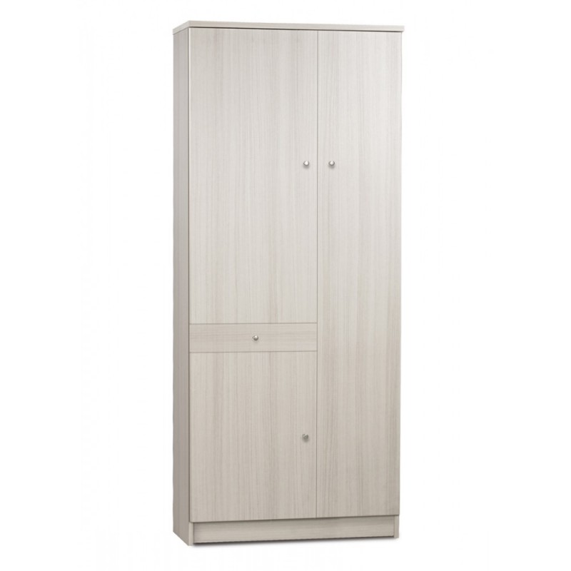 Armadio Multiuso Tre Ante Un Cassetto Eucalipto 77x34x H183 cm