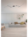 Plafoniera LED orientabile nera retro-illuminata RGB con telecomando - L. 245cm