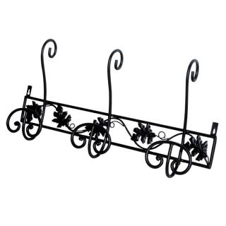 Attaccapanni a muro metallo 3 posti nero toni 63x10x31 cm