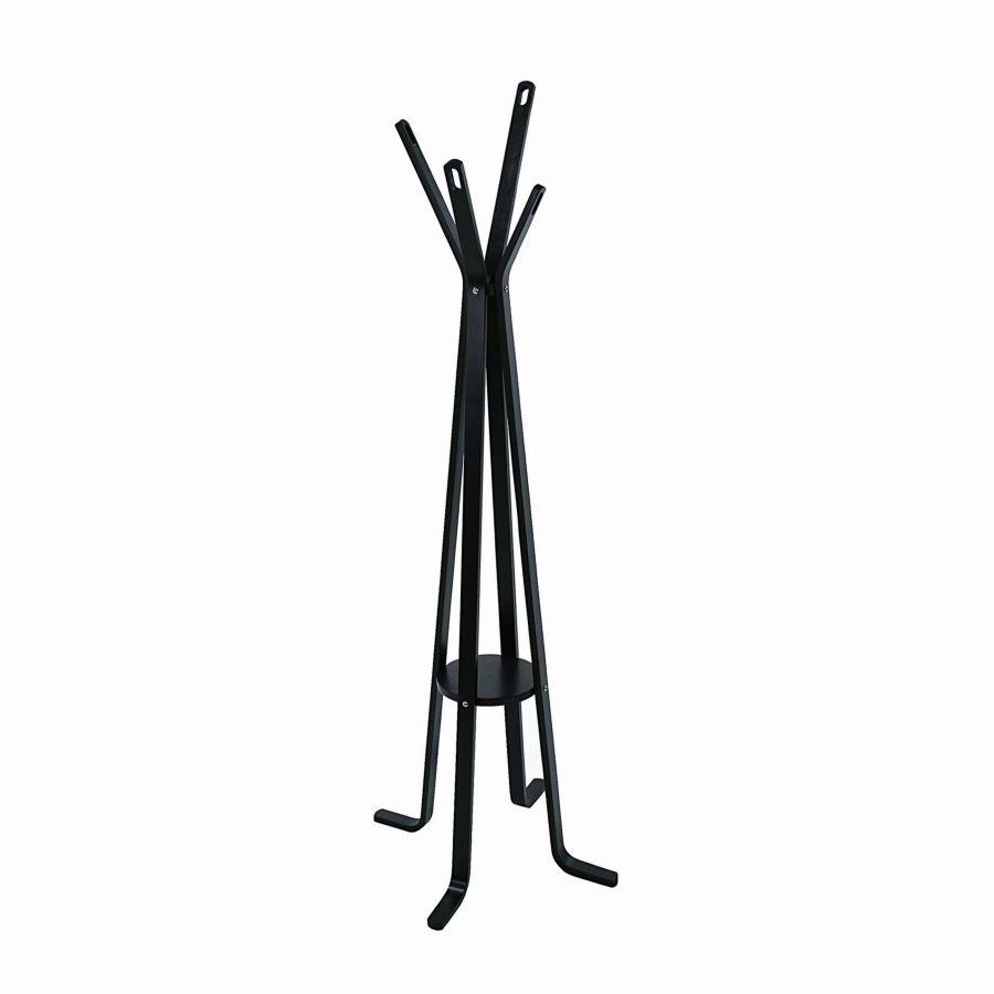Attaccapanni in legno nero con 4 braccia - 50x50x180 cm