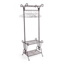 Attaccapanni in acciaio marrone con tre ripiani - Melanie 55x46x h170 cm