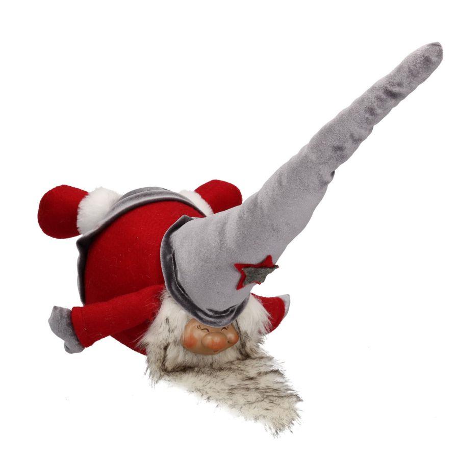Babbo Natale Tessuto Rosso Grigio 29x16x44 cm
