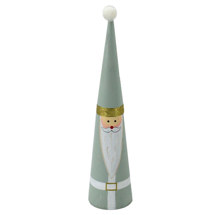 Babbo Natale in Legno Verde Chiaro 6,5x6,5x30 cm