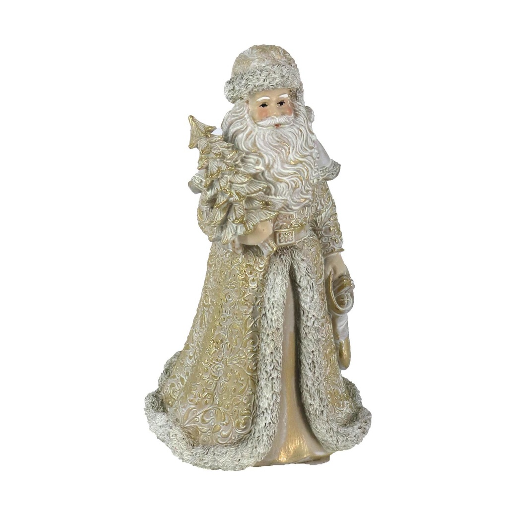 Statuetta Babbo Natale in Resina Oro 16,5x14x32 cm