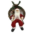 Ghirlanda Rossa con Babbo Natale in Tessuto - 23,5x13,5x30cm