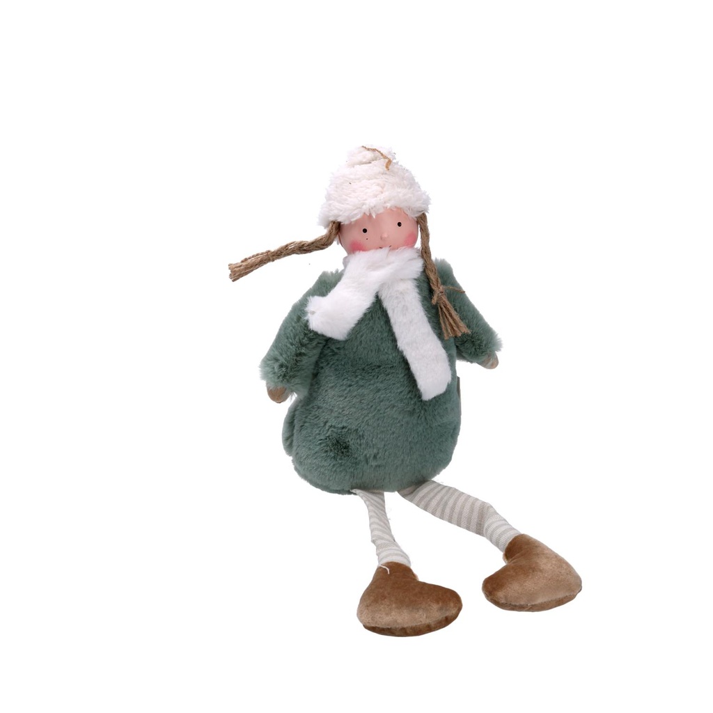 Borsa Verde in Tessuto per Bambina 11x8x40 cm