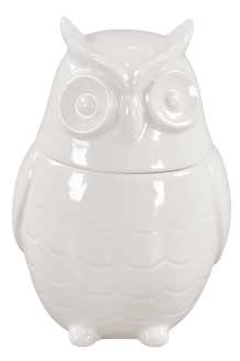 Barattolo gufo ceramica panna cm. 16 x 16 h 23