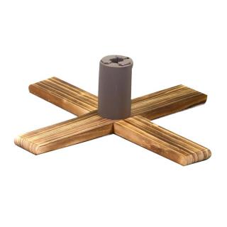Base regolabile in legno per albero naturale, misure 54x54x16 cm