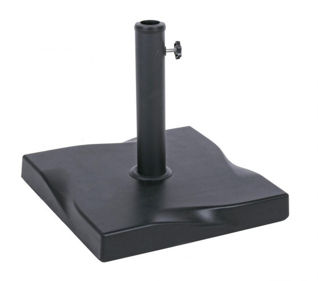 Base ombrellone quadrato cemento nero Salonicco 44.5x44.5x37.5 cm