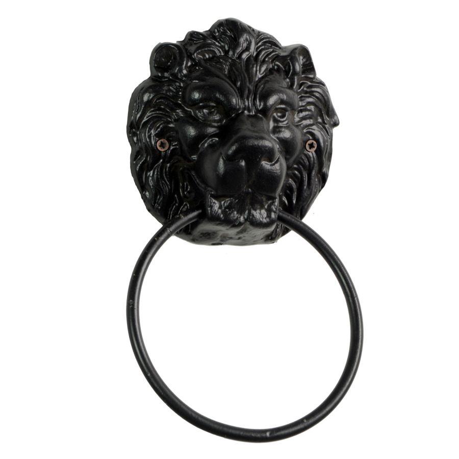 Anello in ghisa con leone, dimensioni cm15,5x6h24,5