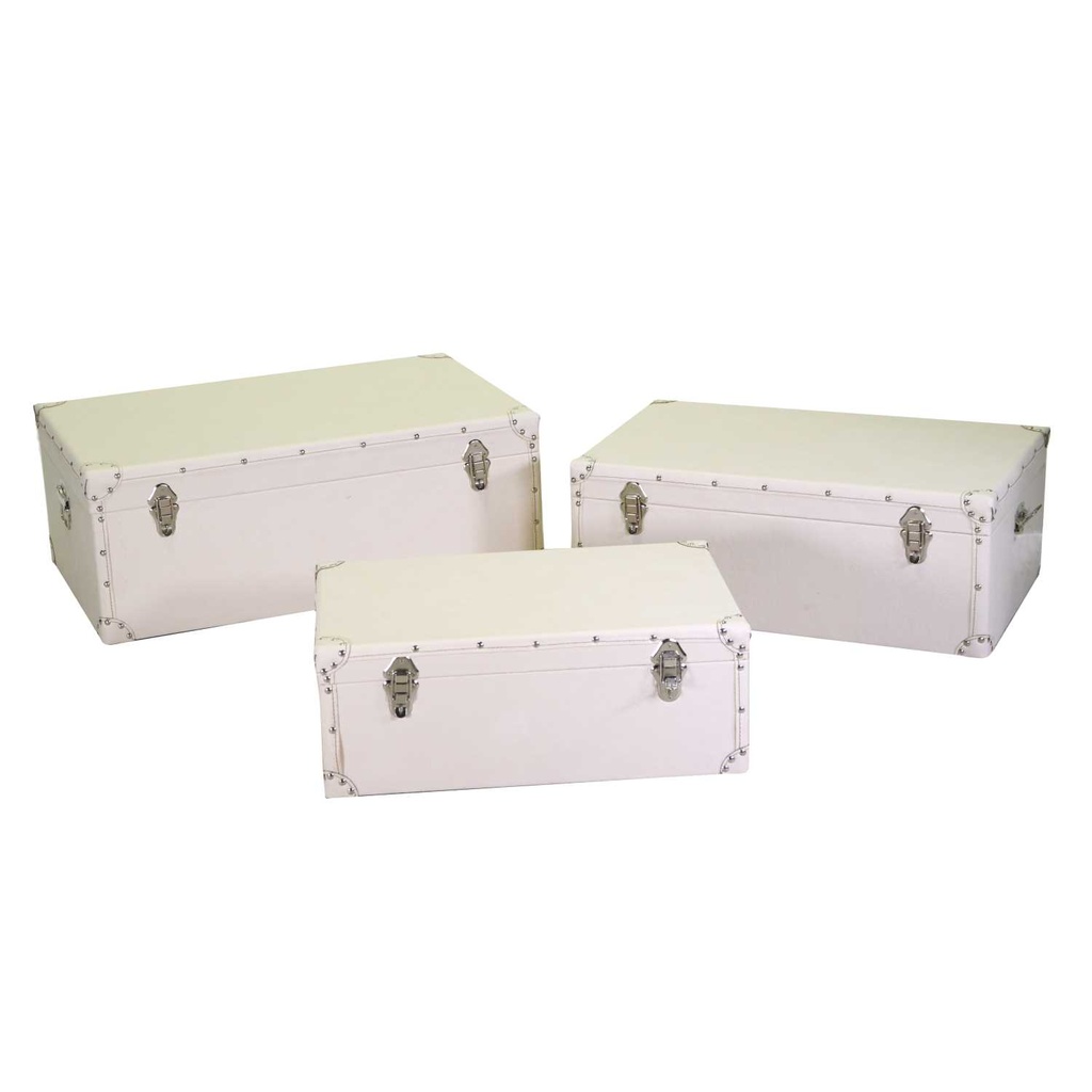 Baule ecopelle crema 1-3 cm80x50h30,5