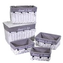 Baule in vimini con 3 cassetti bianco - Misure: 54x33x32 cm