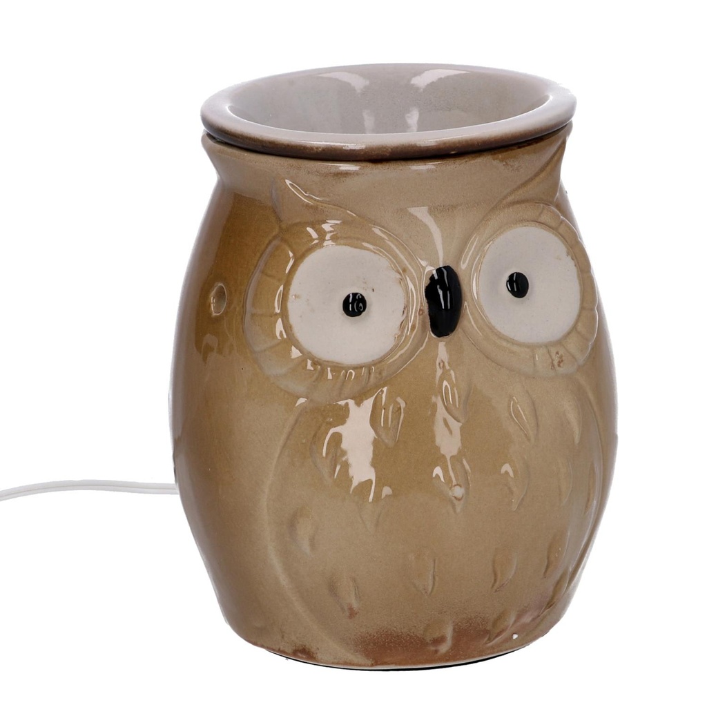 Bruciaessenze ceramica gufo con spina ø9,5x13,5 cm