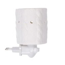 Bruciaessenze plug ceramica trecce bianco 10,4x7,9x12,7 cm