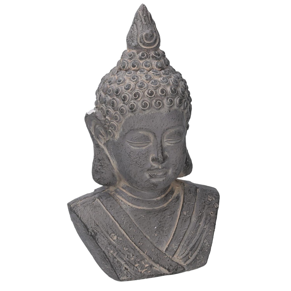 Scultura Buddha in Resina Grigio 24,5x17x41 cm