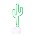 Lampada a neon verde con forma di cactus cmø14h40