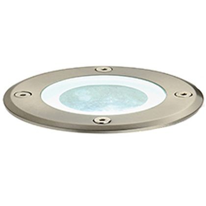 Lampada Calpestabile Gu10 in Acciaio con Diffusore in Vetro Trasparente