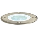 Lampada Calpestabile Gu10 in Acciaio con Diffusore in Vetro Trasparente