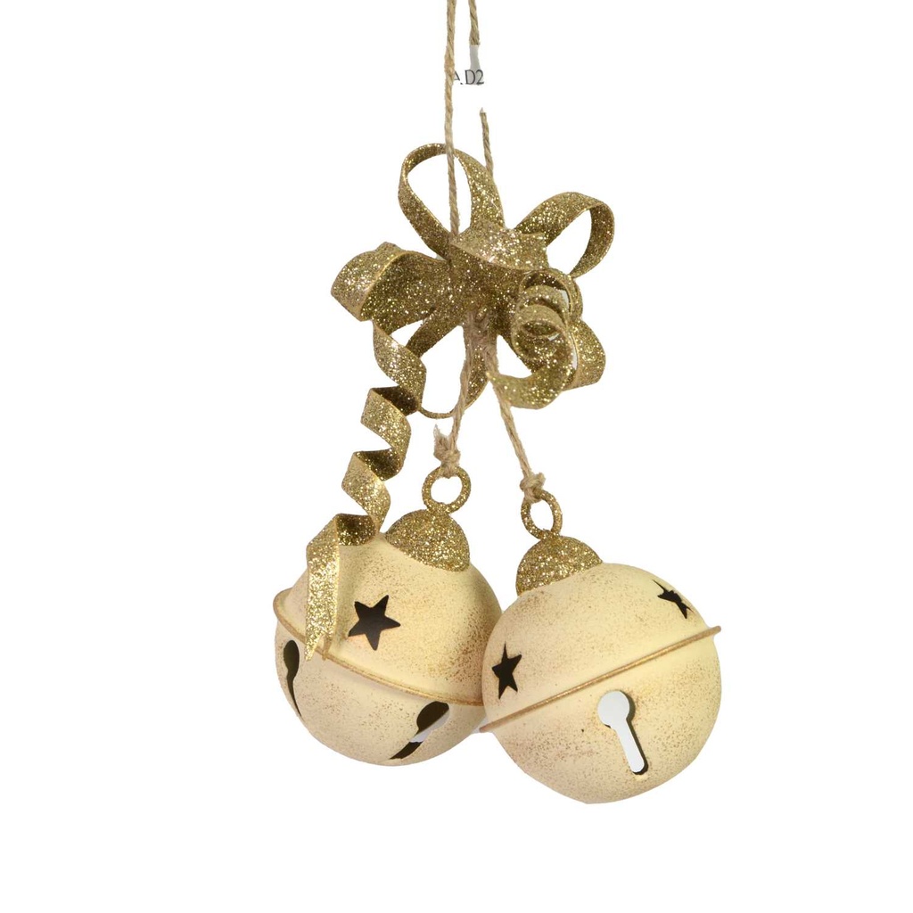 Campanello Metallo Fiocco Oro 15x6x23 cm