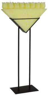 Candela con 8 rose e piedistallo, dimensioni 36 x 14 x 68 cm