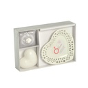 Candela con piattino a forma di cuore, licheni e muschio, 26x17x4,5 cm - 15 ore