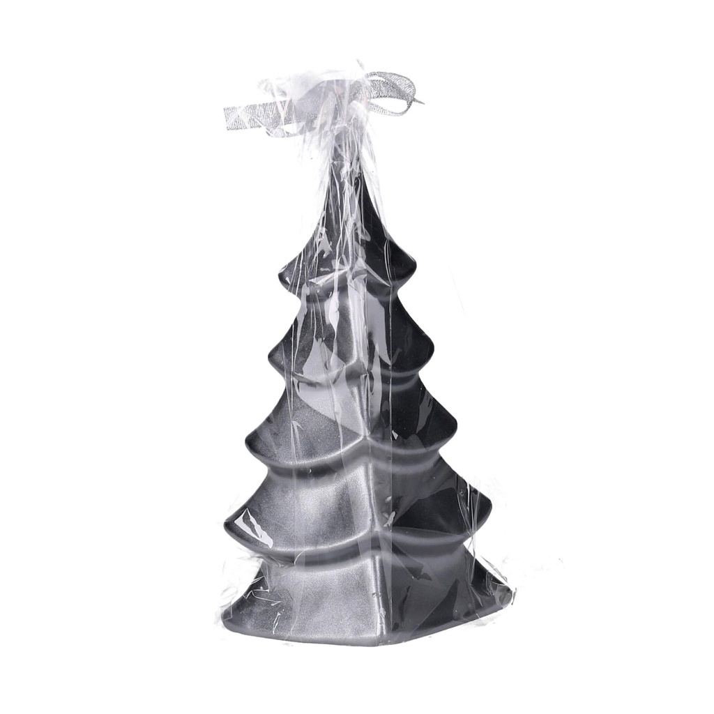 Candela albero grigio cm8h22,5 in paraffina