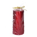 Candela in Paraffina con Bolle Rosso ø7x15 cm
