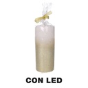 Candela LED in Paraffina Oro 8x8x18 cm