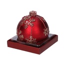Candela Sfera con Fiocchi di Neve Rosso ø9h9
