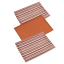 Set 3 pezzi Canovaccio Stripe bordeaux tinto in filo cm50x70