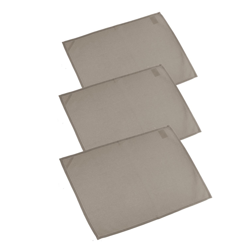 Set di 3 Canovacci Juliette Tortora 50x70 cm