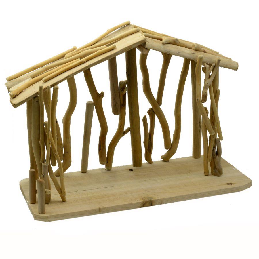 Capanna in Legno Naturale 55x25x40 cm