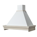 Cappa cucina rustica bianca CLASSICA con cornice in legno colore corda cm 90
