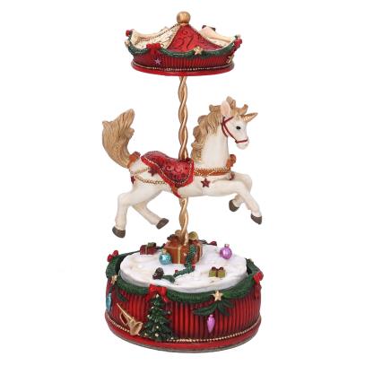Carillon Cavallo Rosso in Resina 11x11,5x20,5 cm