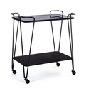 Carrello in metallo nero, dimensioni 60x38x68 cm