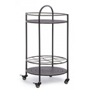 Carrello per bottiglie in acciaio Grigio Antracite - Ruote autobloccanti, 2 ripiani, dimensioni cm 45x81