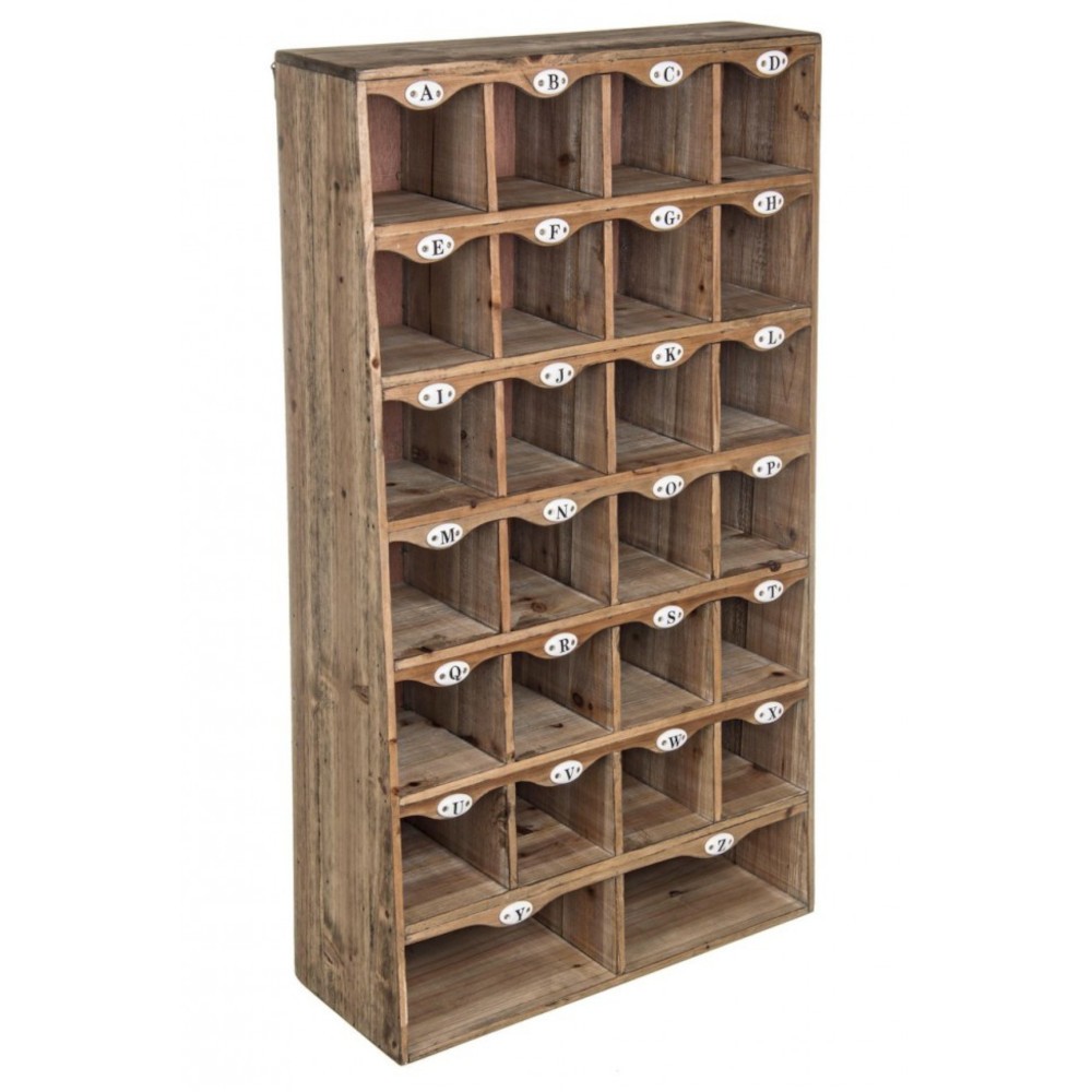 Casellario in legno di pino 85h cm