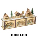 Casetta in legno con luci LED 45x10x20 cm