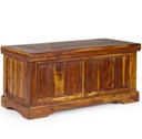 Cassapanca apribile in legno d'acacia massiccio - Finitura rustica - 100x46x48h