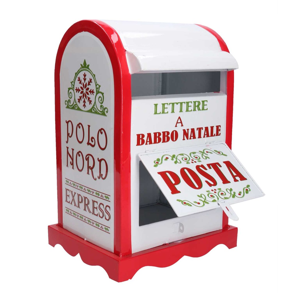 Cassetta Posta Metallo Rosso Bianco NBD-9063 cm20x22,5h33
