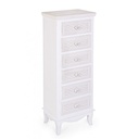 Cassettiera classica in legno bianco 6 cassetti