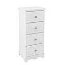 Cassettiera in MDF quattro cassetti Bianca BLANC 31,5x26x h80 cm