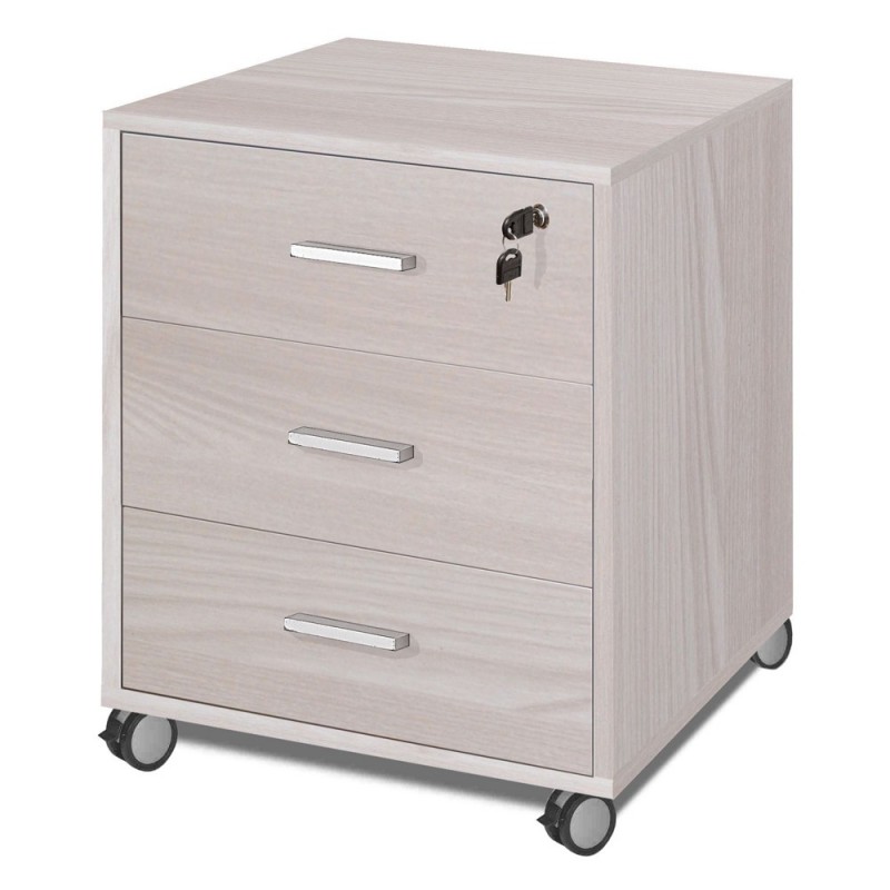Cassettiera per ufficio con tre cassetti su ruote Olmo 50x41x h70 cm