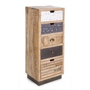 Cassettiera industriale 5 cassetti Tudor - Mango e Acciaio - 45x35x110 cm