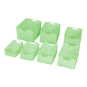 Cassetto rettangolare verde chiaro in poliestere 1-7 cm38x28h21