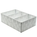 Cassetto Poliestere Bianco con 3 Scomparti 31x21x10 cm