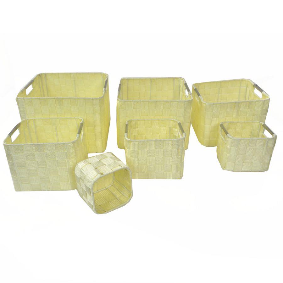 Cassetto in poliestere crema 30x30h20
