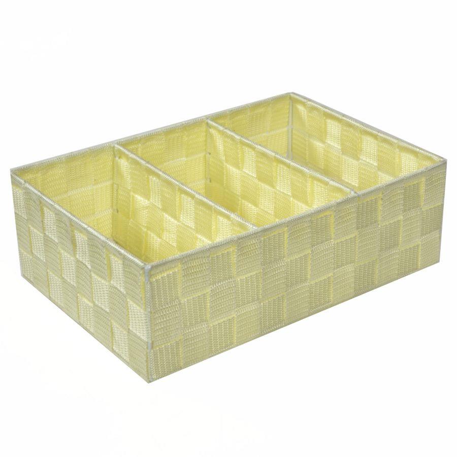 Cassetto Organizzatore Crema con 3 Scomparti - 31x21x10 cm